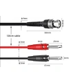 P1008A BNC Q9 - 4mm Banana Dönüştürücü Osiloskop Kablosu - 120cm