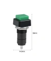 PBS-306A 12mm Anahtarlı Push Buton - Yeşil