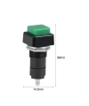 PBS-306B 12mm Yaylı Push Buton - Yeşil