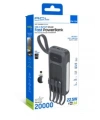 PW-134 Solar Panelli Dahili Kablolu 22.5W Hızlı Şarjlı Powerbank 20.000mAh