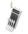 PW-59 Solar Led Fenerli LCD Göstergeli Dahili Kablolu Powerbank 10.000mAh