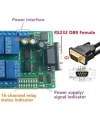R223C16 12V 16 Kanal RS232 Röle Modülü