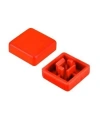Tact Switch Kapağı Kare Kırmızı - 10x10x5mm