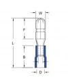 TBE-1040 0.5-1.5mm2 İzoleli Soket Tipi Erkek Terminal Kablo Ucu Kırmızı 100 Adet