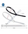 TCT-250 I 250x3.5 Ø65 Siyah Standart Kablo Bağı (100 Adet)