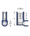 TFDEB - 2862 1.5-2.5mm2 Tam İzoleli Polyamid Bayrak Tip Terminal Kablo Ucu Mavi 100 Adet