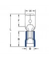 TFE - 2638 1.5-2.5mm2 İzoleli Erkek Faston Tip Kablo Ucu Mavi - 200 Adet