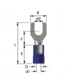 TRM TCU - 5006 4.0-6.0mm² Kesit d2: 5.3mm İzoleli Çatal Tip Kablo Ucu (75 Adet)