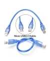 USB 2.0 Erkek To Erkek Data Ve Şarj Kablosu Mavi 50cm
