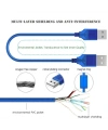 USB 2.0 Erkek To Erkek Data Ve Şarj Kablosu Mavi 50cm