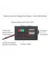 USB Çıkışlı Dijital Voltmetre Ekranlı 5V 2A IOS-Android Çıkışlı