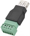 USB Dişi - 5li Klemens Çevirici / USB 2.0 to 5-Pin Terminal
