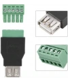 USB Dişi - 5li Klemens Çevirici / USB 2.0 to 5-Pin Terminal