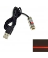 USB Kablolu 650nm Çizgi Lazer Modülü - 5V 5mW Kırmızı Lazer