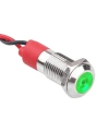 WD08L-P2 8mm 12-24V Kablolu Metal Sinyal Lambası - Yeşil