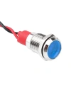WD10L-P2 10mm 12-24V Kablolu Metal Sinyal Lambası - Mavi