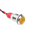 WD10L-P2 10mm 12-24V Kablolu Metal Sinyal Lambası - Sarı