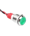 WD10L-P2 10mm 12-24V Kablolu Metal Sinyal Lambası - Yeşil
