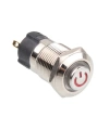 WD12A-G1Z-C 12mm Çıkık Anahtarlı Işıklı Power Metal Buton - Kırmızı
