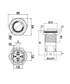 WD12A-G1Z-E 12mm Çıkık Anahtarlı Işıklı Metal Buton - Kırmızı