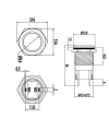 WD12A-P1 12mm Düz Yaylı Metal Buton