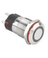 WD12A-P1-E 12mm Düz Yaylı Işıklı Metal Buton - Beyaz