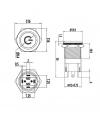 WD12A-P1Z-C 12mm Düz Anahtarlı Işıklı Power Metal Buton - Sarı