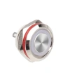 WD12C1-Pin-P1-E 12mm Düz Yaylı Işıklı Metal Buton - Beyaz