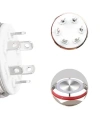 WD12C1-Pin-P1-E 12mm Düz Yaylı Işıklı Metal Buton - Beyaz