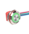 WD12C1-Wired-P1-E 12mm Düz Yaylı Yeşil Işıklı Metal Buton - Kablolu