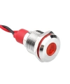 WD12L-P2 12mm 12-24V Kablolu Metal Sinyal Lambası - Kırmızı