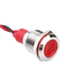 WD12L-P2 12mm 12-24V Kablolu Metal Sinyal Lambası - Kırmızı