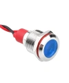 WD12L-P2 12mm 12-24V Kablolu Metal Sinyal Lambası - Mavi
