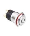 WD16A-G1-C 16mm Çıkık Yaylı Işıklı Power Metal Buton - Beyaz