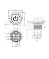 WD16A-G1-C 16mm Çıkık Yaylı Işıklı Power Metal Buton - Sarı