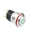 WD16A-G1Z-C 16mm Çıkık Anahtarlı Işıklı Power Metal Buton - Yeşil
