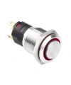 WD16A-G1Z-E 16mm Çıkık Anahtarlı Işıklı Metal Buton - Kırmızı