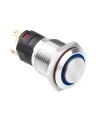 WD16A-G1Z-E 16mm Çıkık Anahtarlı Işıklı Metal Buton - Mavi
