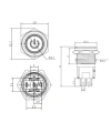 WD16A-P1-EC 16mm Düz Yaylı Işıklı Power Metal Buton - Mavi