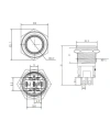 WD16A-P1Z-E 16mm Düz Anahtarlı Işıklı Metal Buton - Mavi