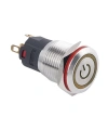 WD16A-P1Z-EC 16mm Düz Anahtarlı Işıklı Power Metal Buton - Sarı