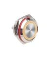 WD16C1-Pin-P1-E 16mm Düz Yaylı Işıklı Metal Buton - Sarı