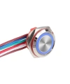 WD16C1-Wired-P1-E 16mm Düz Yaylı Mavi Işıklı Metal Buton - Kablolu