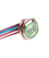 WD16C1-Wired-P1-EC 16mm Düz Yaylı Yeşil Işıklı Metal Buton - Kablolu