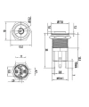WD16D-G1-C 16mm Çıkık Yaylı Işıklı Power Metal Buton - Kırmızı