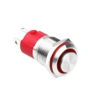 WD16D-G1Z-E 16mm Çıkık Anahtarlı Işıklı Metal Buton - Kırmızı