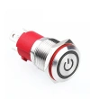 WD16D-P1Z-EC 16mm Düz Anahtarlı Işıklı Power Metal Buton - Beyaz
