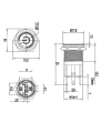 WD16D-P1Z-EC 16mm Düz Anahtarlı Işıklı Power Metal Buton - Kırmızı