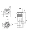 WD16D-P1Z-EC 16mm Düz Anahtarlı Işıklı Power Metal Buton - Yeşil