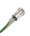 WD16D1-P2Z-E 16mm Düz Anahtarlı Işıklı Kablolu Metal Buton - Kırmızı